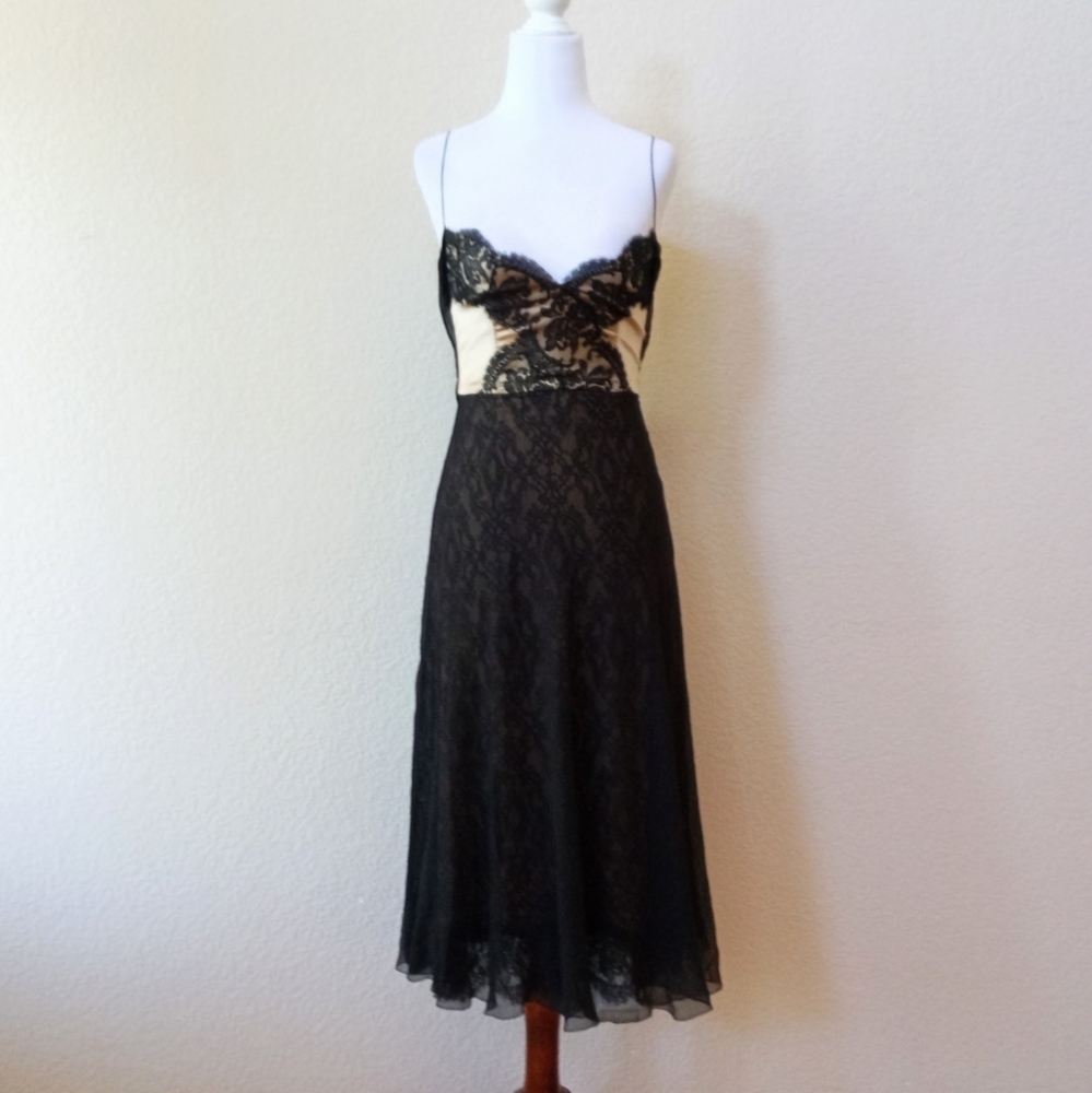 Elie Tahari silk chiffon and lace Y2K vintage-inspired dress - Picture 7 of 12